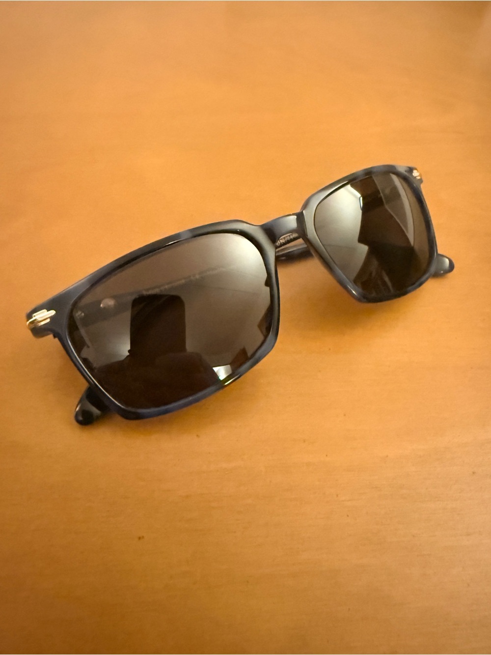 Classic Square Sunglasses in Dark Blue with Dark Lenses